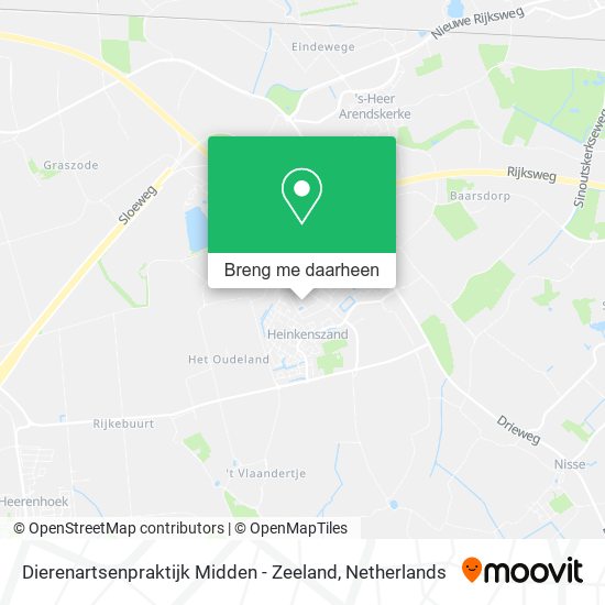 Dierenartsenpraktijk Midden - Zeeland kaart