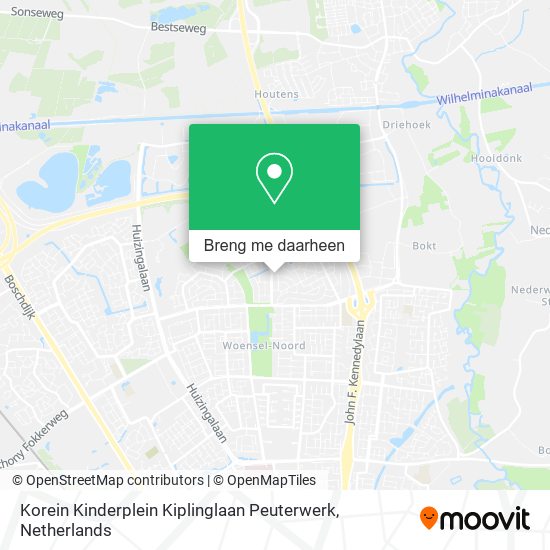 Korein Kinderplein Kiplinglaan Peuterwerk kaart