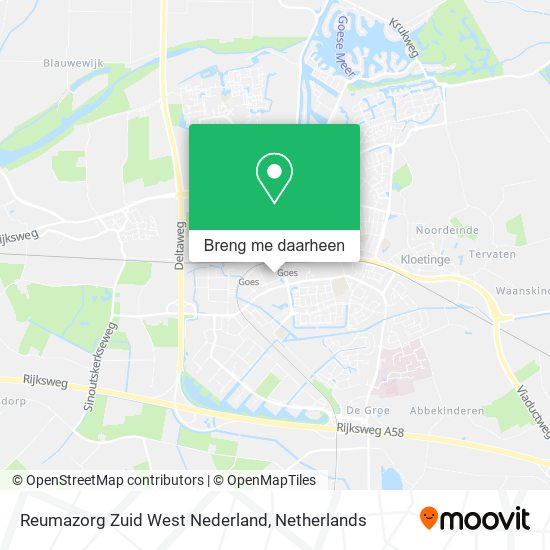 Reumazorg Zuid West Nederland kaart