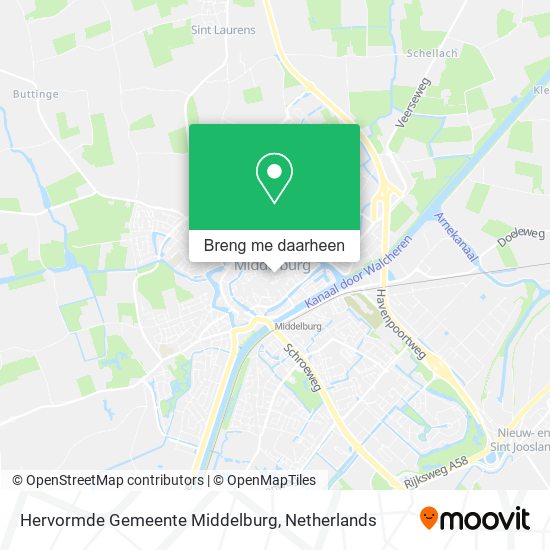 Hervormde Gemeente Middelburg kaart