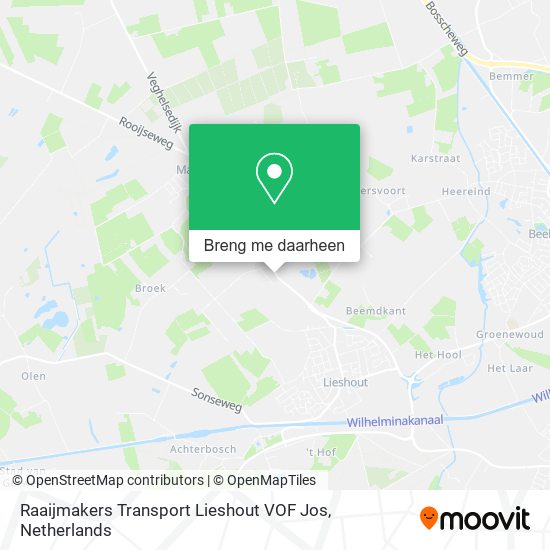 Raaijmakers Transport Lieshout VOF Jos kaart