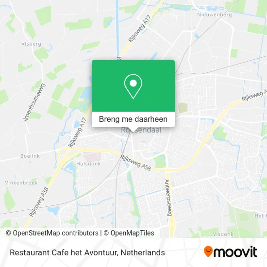 Restaurant Cafe het Avontuur kaart