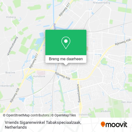 Vriends Sigarenwinkel Tabakspeciaalzaak kaart