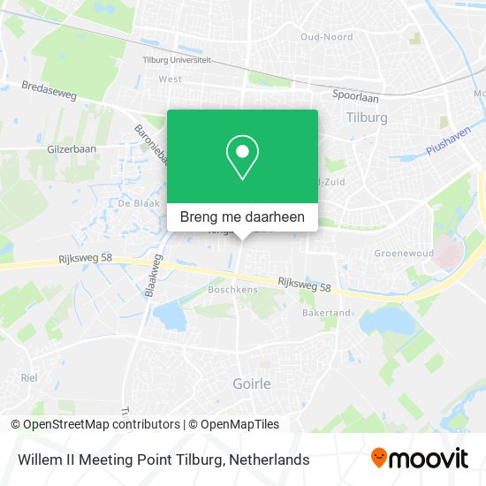 Willem II Meeting Point Tilburg kaart
