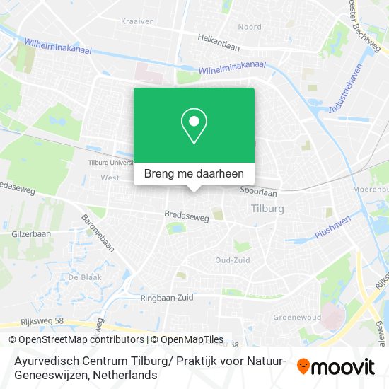Ayurvedisch Centrum Tilburg/ Praktijk voor Natuur- Geneeswijzen kaart