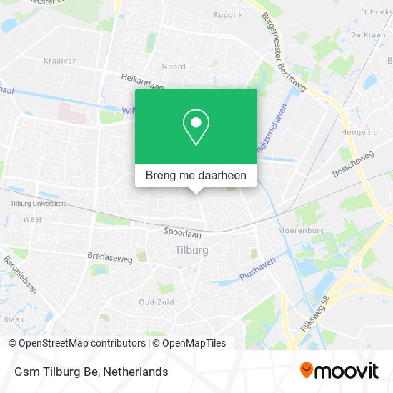 Gsm Tilburg Be kaart