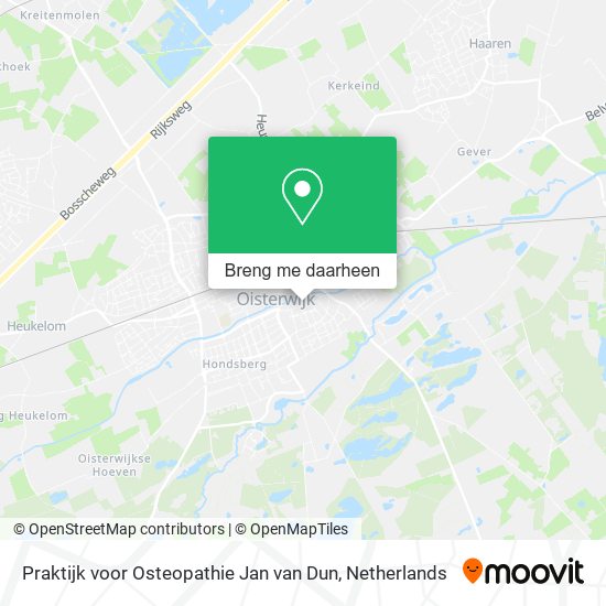 Praktijk voor Osteopathie Jan van Dun kaart