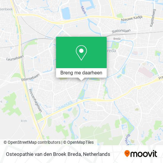 Osteopathie van den Broek Breda kaart