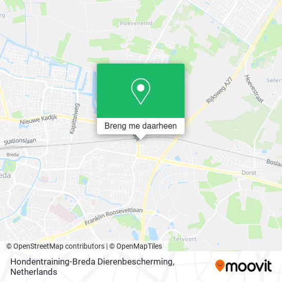 Hondentraining-Breda Dierenbescherming kaart