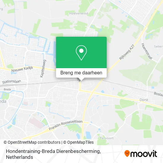 Hondentraining-Breda Dierenbescherming kaart