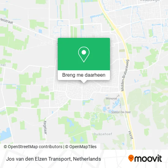 Jos van den Elzen Transport kaart