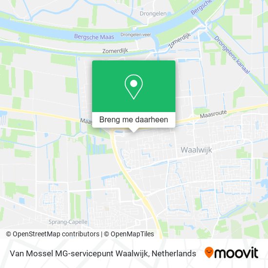Van Mossel MG-servicepunt Waalwijk kaart