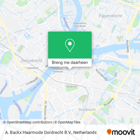 A. Backx Haarmode Dordrecht B.V. kaart