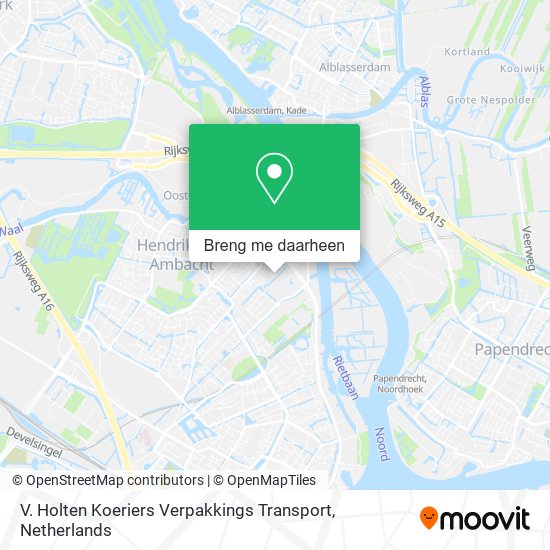 V. Holten Koeriers Verpakkings Transport kaart