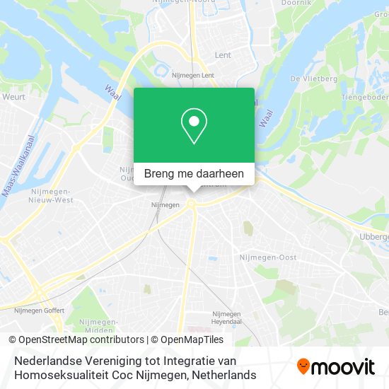 Nederlandse Vereniging tot Integratie van Homoseksualiteit Coc Nijmegen kaart