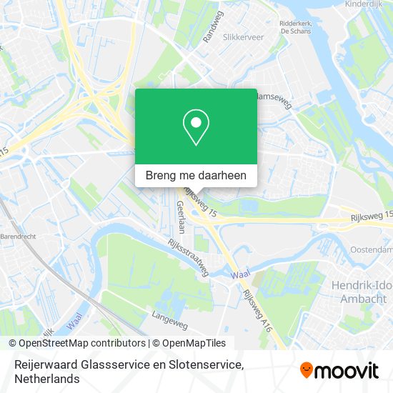 Reijerwaard Glassservice en Slotenservice kaart