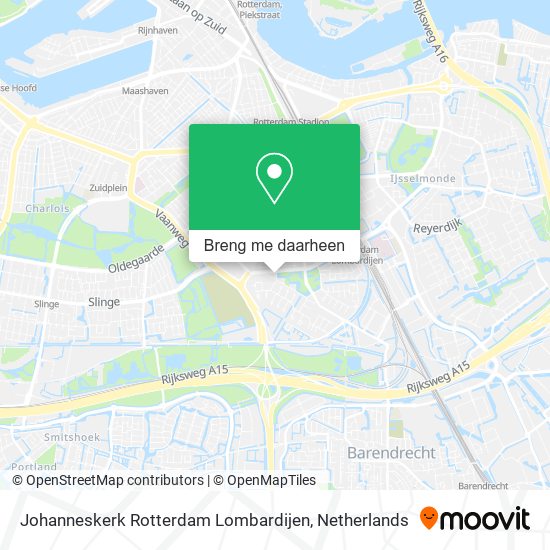 Johanneskerk Rotterdam Lombardijen kaart