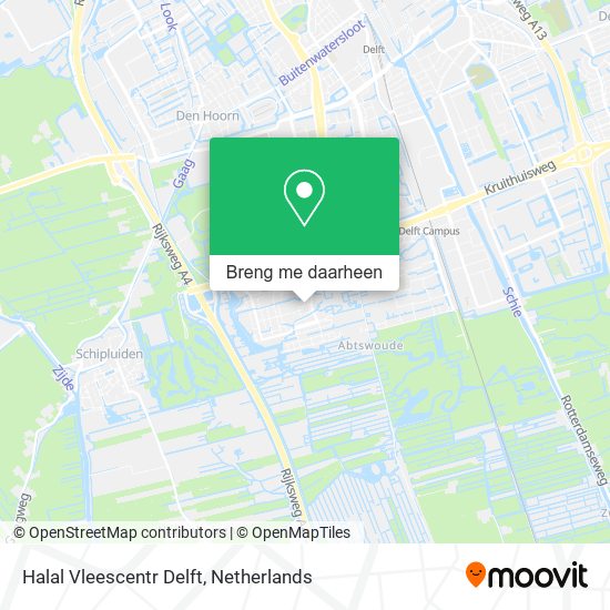 Halal Vleescentr Delft kaart