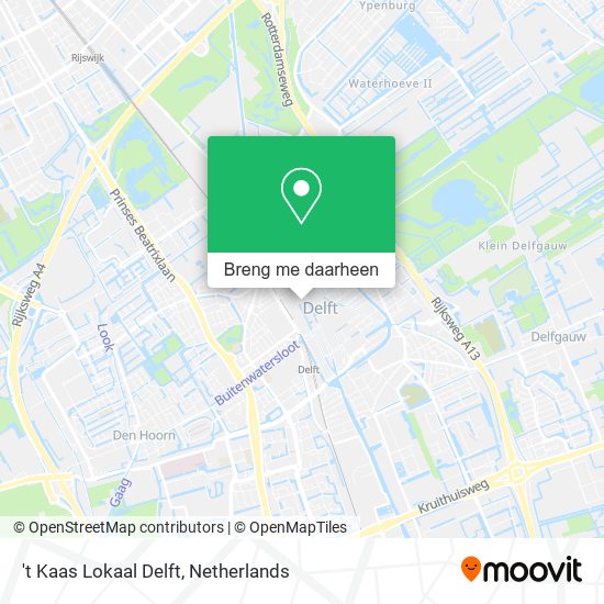 't Kaas Lokaal Delft kaart