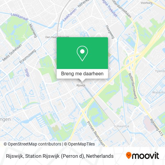 Rijswijk, Station Rijswijk (Perron d) kaart
