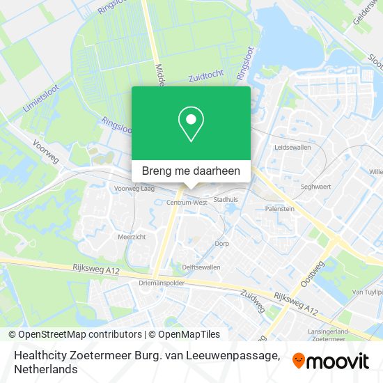 Healthcity Zoetermeer Burg. van Leeuwenpassage kaart