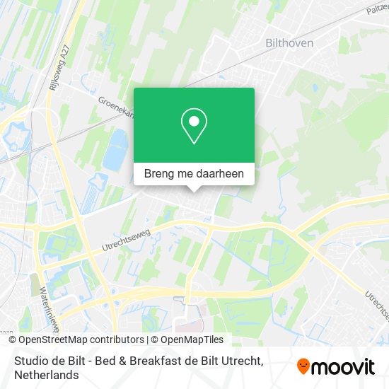 Studio de Bilt - Bed & Breakfast de Bilt Utrecht kaart