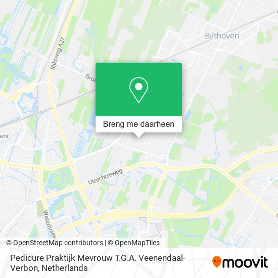 Pedicure Praktijk Mevrouw T.G.A. Veenendaal-Verbon kaart