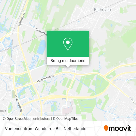 Voetencentrum Wender-de Bilt kaart