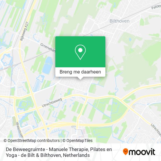 De Beweegruimte - Manuele Therapie, Pilates en Yoga - de Bilt & Bilthoven kaart