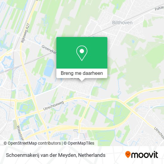 Schoenmakerij van der Meyden kaart