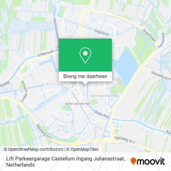 Lift Parkeergarage Castellum Ingang Julianastraat kaart