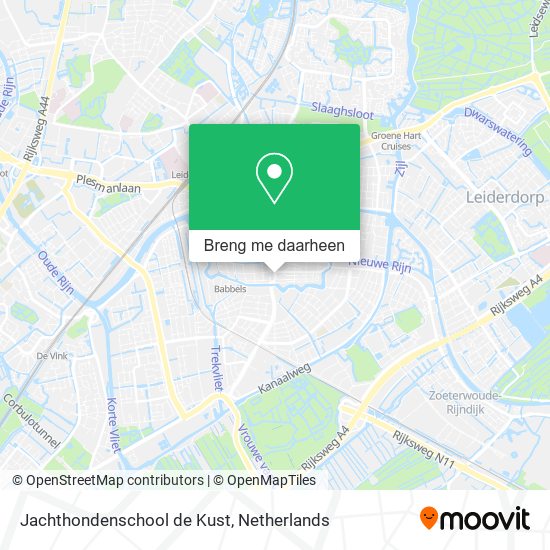 Jachthondenschool de Kust kaart