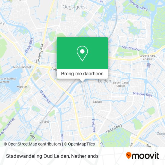 Stadswandeling Oud Leiden kaart