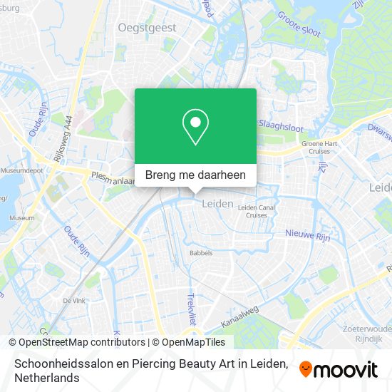 Schoonheidssalon en Piercing Beauty Art in Leiden kaart