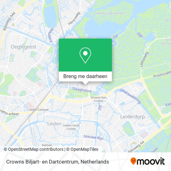 Crowns Biljart- en Dartcentrum kaart