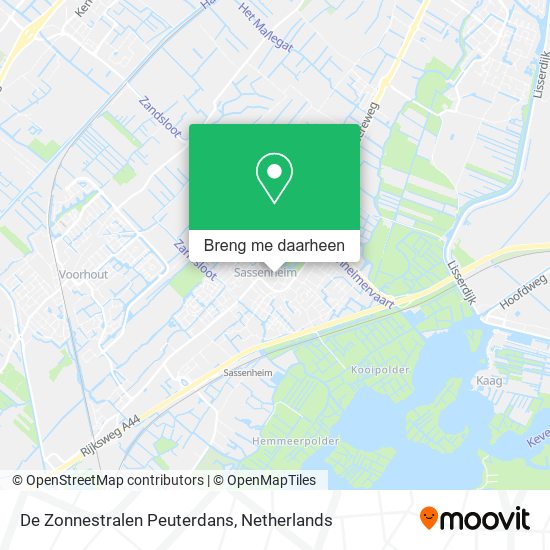 De Zonnestralen Peuterdans kaart