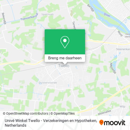 Univé Winkel Twello - Verzekeringen en Hypotheken kaart