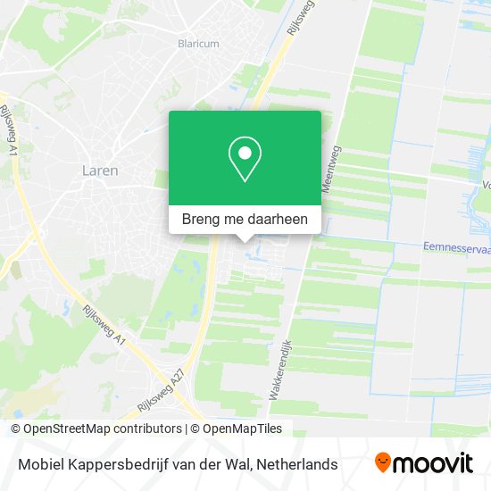 Mobiel Kappersbedrijf van der Wal kaart