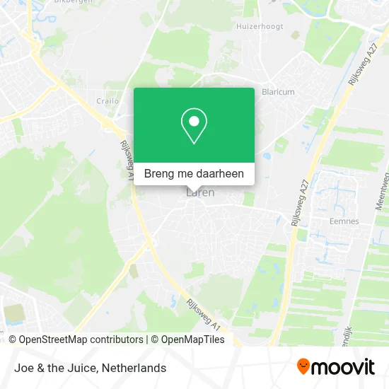 Joe & the Juice kaart