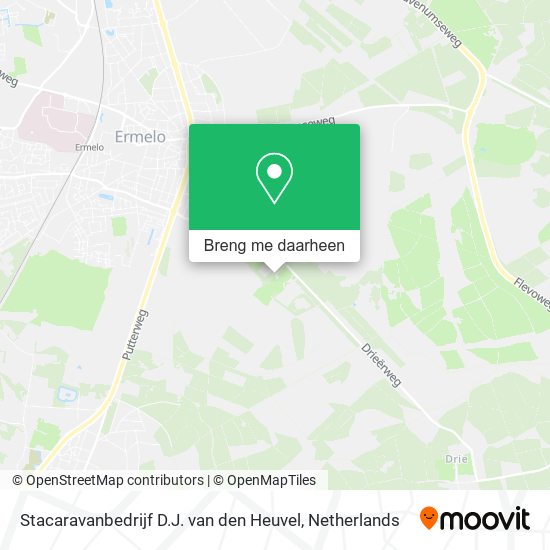 Stacaravanbedrijf D.J. van den Heuvel kaart