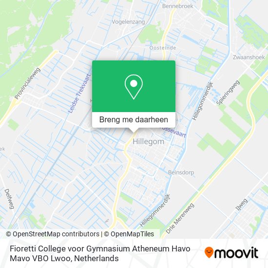 Fioretti College voor Gymnasium Atheneum Havo Mavo VBO Lwoo kaart