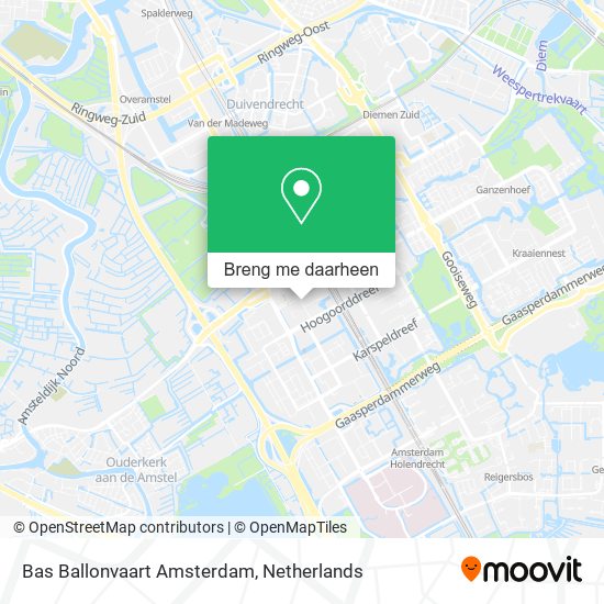 Bas Ballonvaart Amsterdam kaart