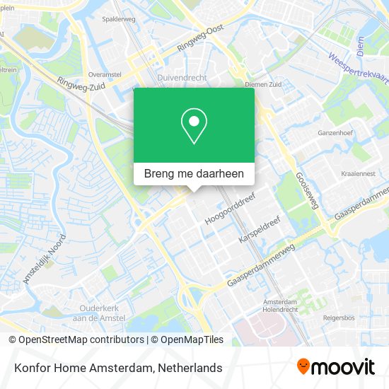 Konfor Home Amsterdam kaart