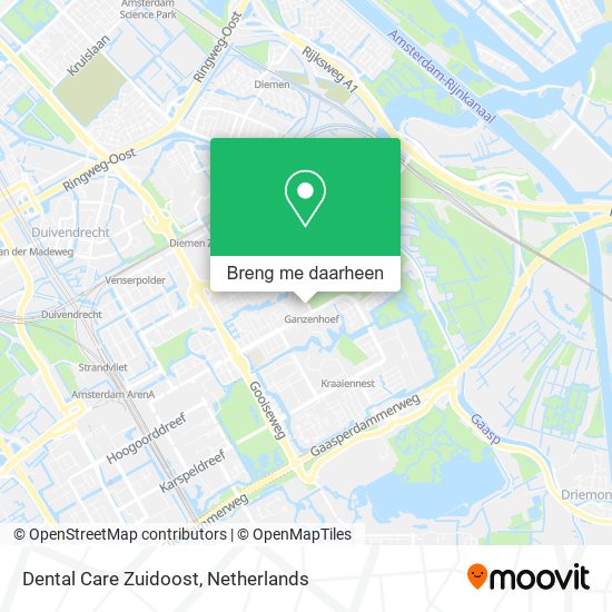 Dental Care Zuidoost kaart