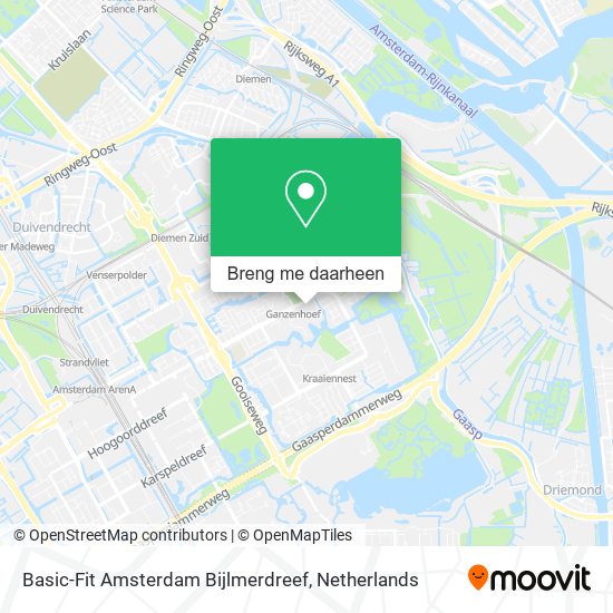 Basic-Fit Amsterdam Bijlmerdreef kaart