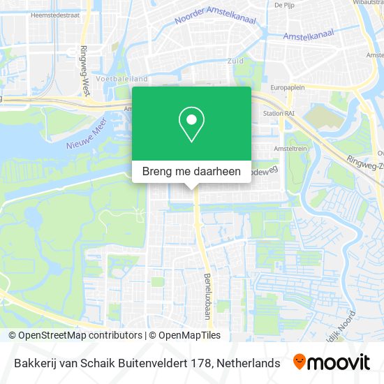 Bakkerij van Schaik Buitenveldert 178 kaart