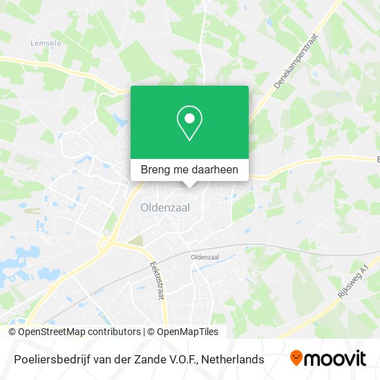 Poeliersbedrijf van der Zande V.O.F. kaart