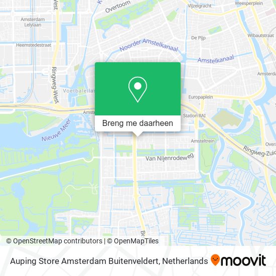 Auping Store Amsterdam Buitenveldert kaart