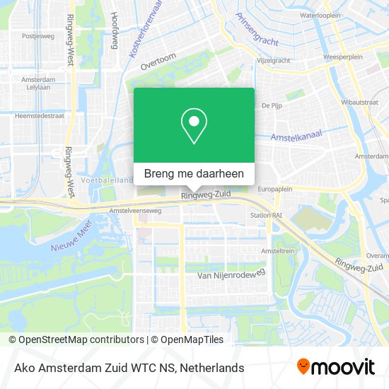 Ako Amsterdam Zuid WTC NS kaart