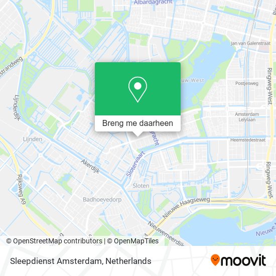 Sleepdienst Amsterdam kaart